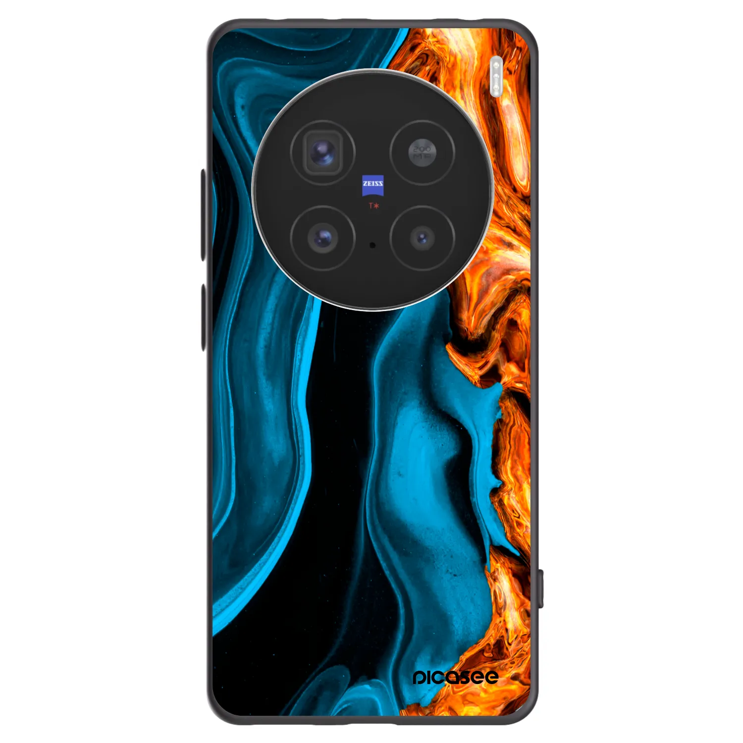 Picasee Vivo X200 Pro Hülle - Schwarzes Silikon - Gold blue