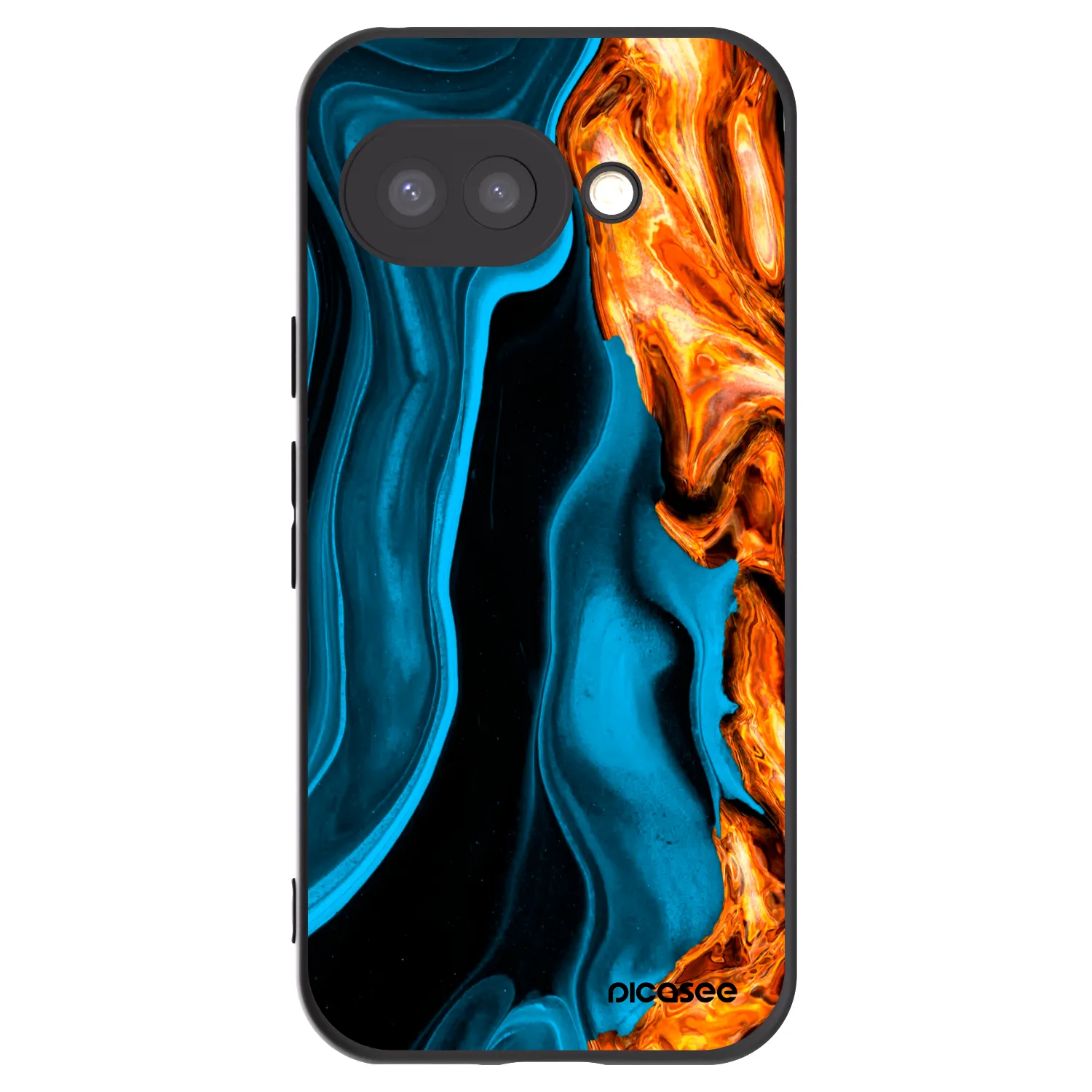 Picasee Google Pixel 9a Hülle - Schwarzes Silikon - Gold blue