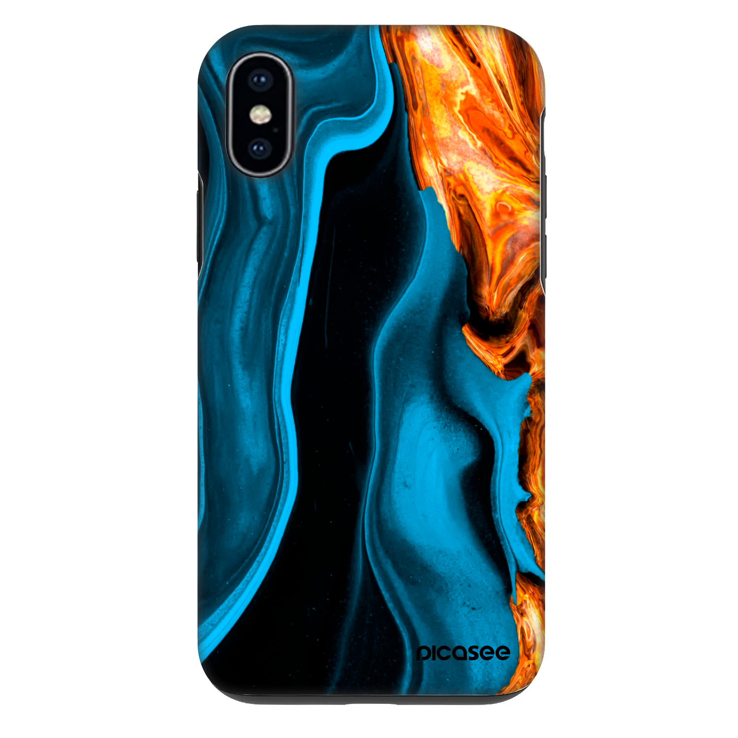 Picasee Fashion Case für Apple iPhone X/XS - Gold blue