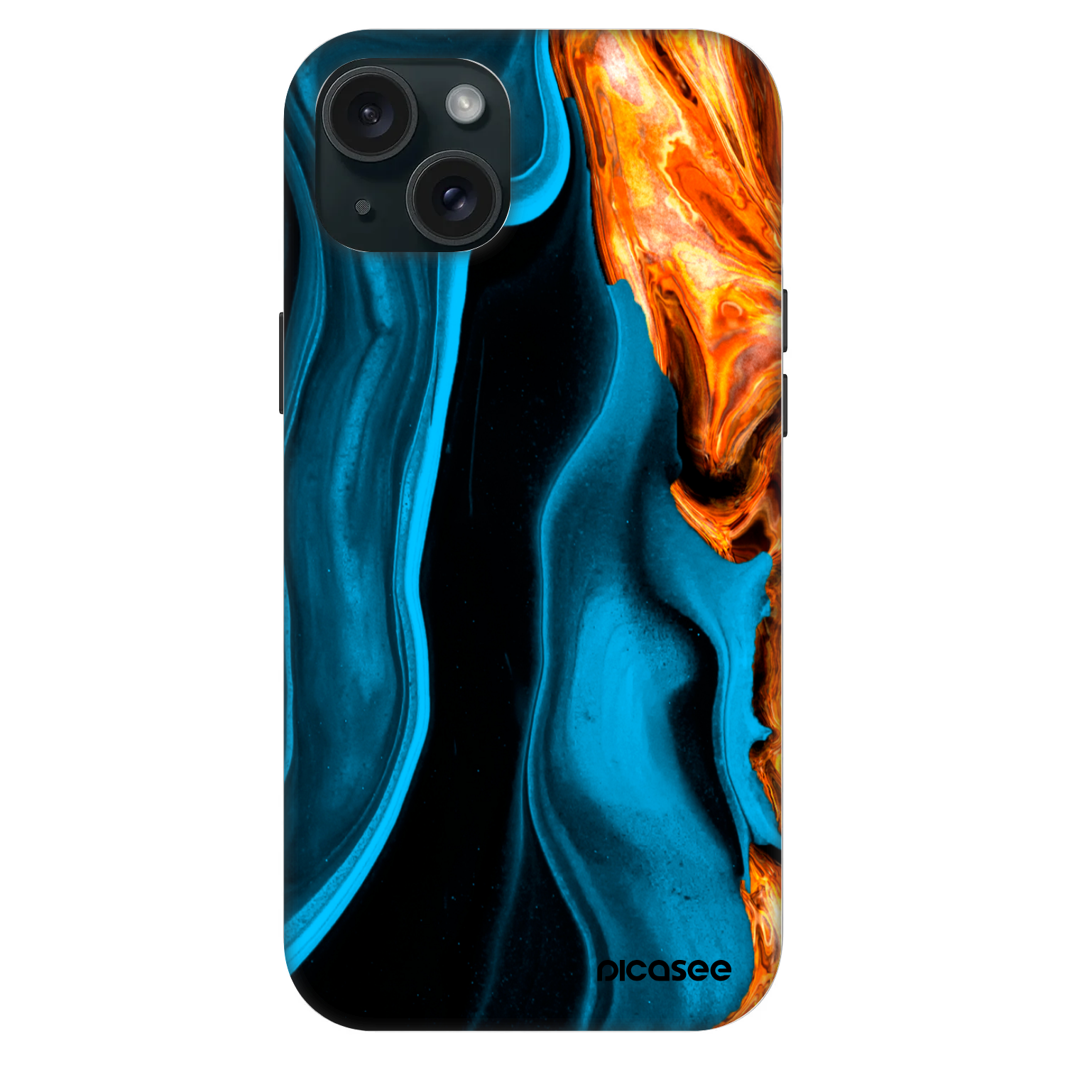 Picasee Fashion Case MagSafe für Apple iPhone 15 Plus - Gold blue