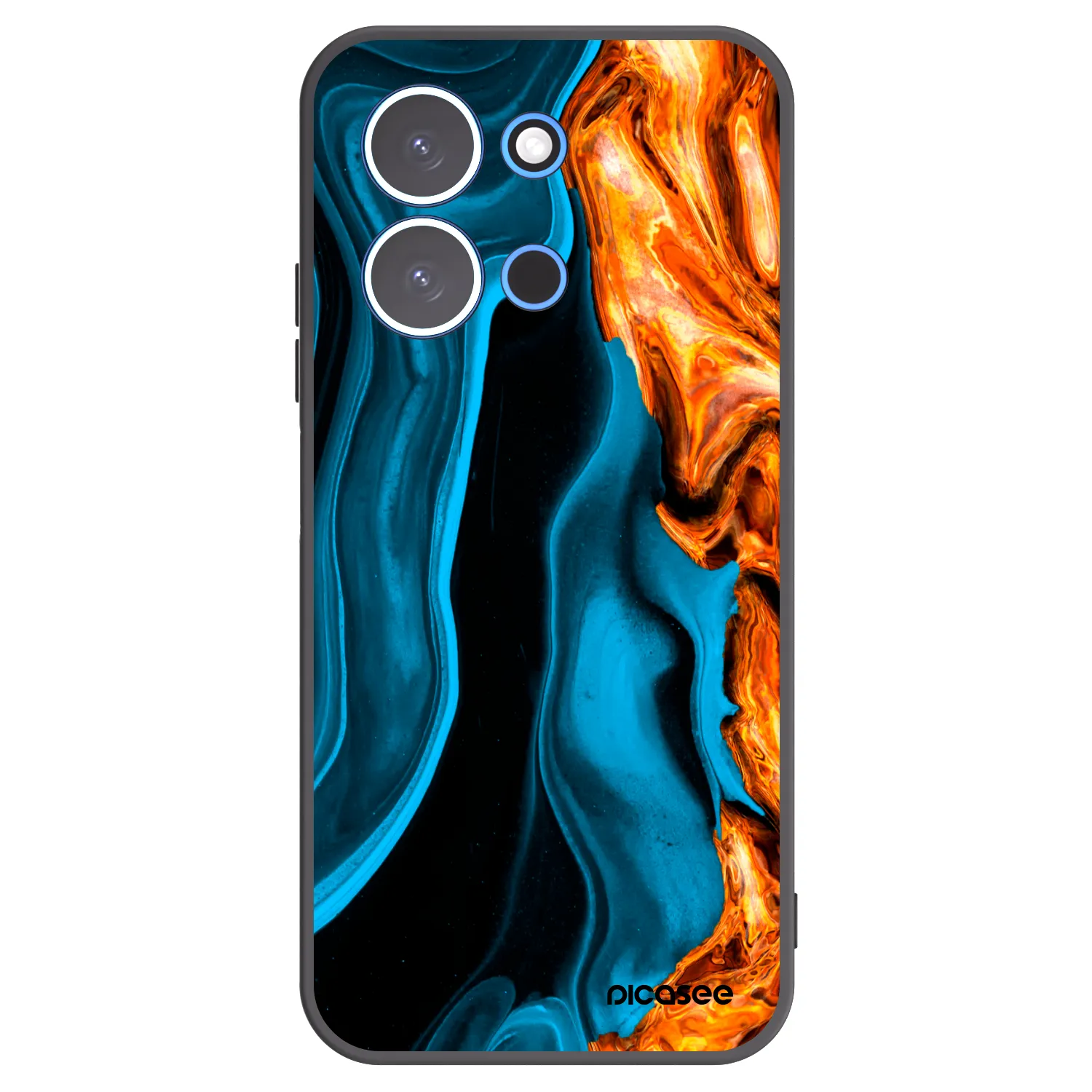 Picasee Xiaomi Redmi 15C 4G Hülle - Schwarzes Silikon - Gold blue