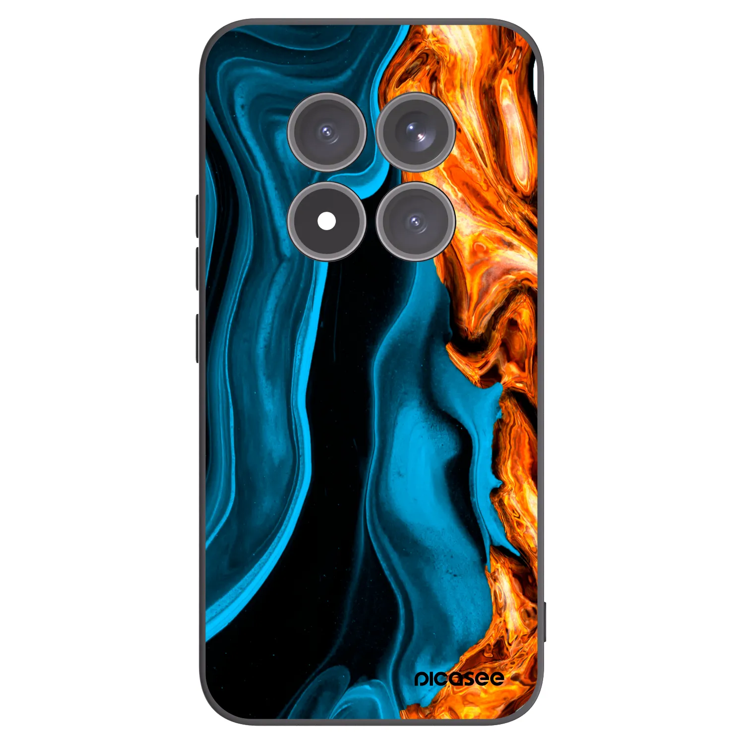 Picasee Xiaomi Redmi Note 15 Pro+ Hülle - Schwarzes Silikon - Gold blue