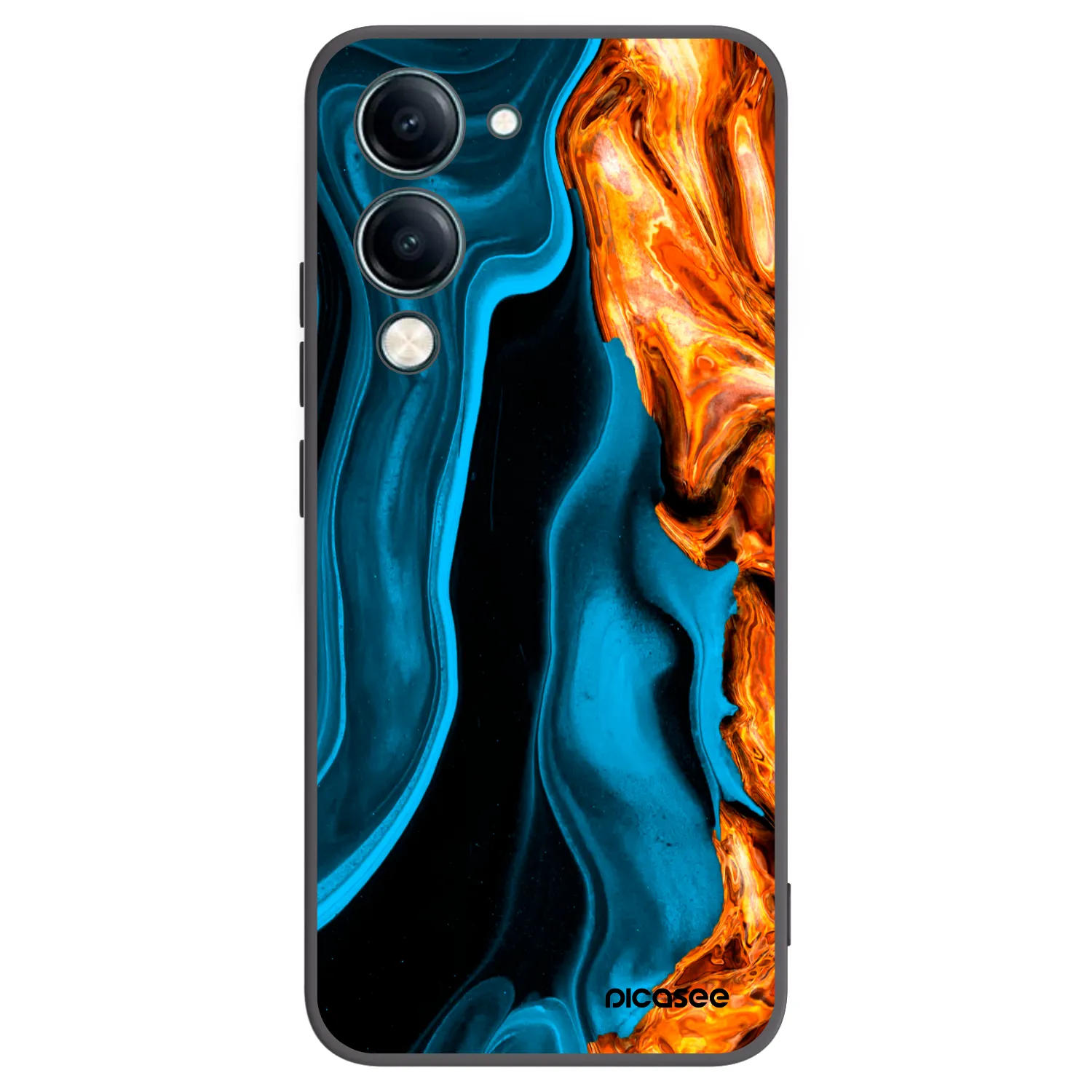 Picasee Vivo Y29s 5G Hülle - Schwarzes Silikon - Gold blue