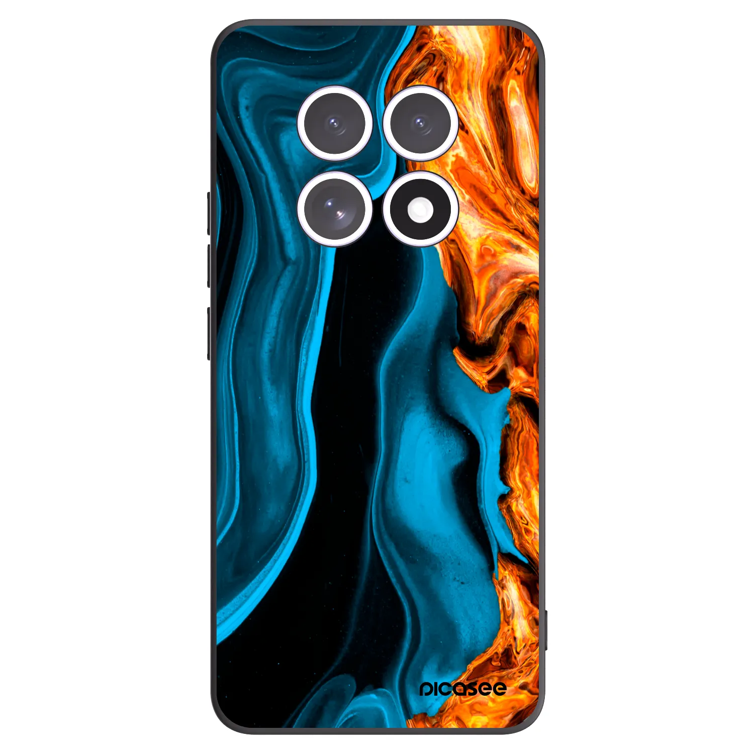 Picasee Xiaomi Redmi Note 15 Hülle - Schwarzes Silikon - Gold blue