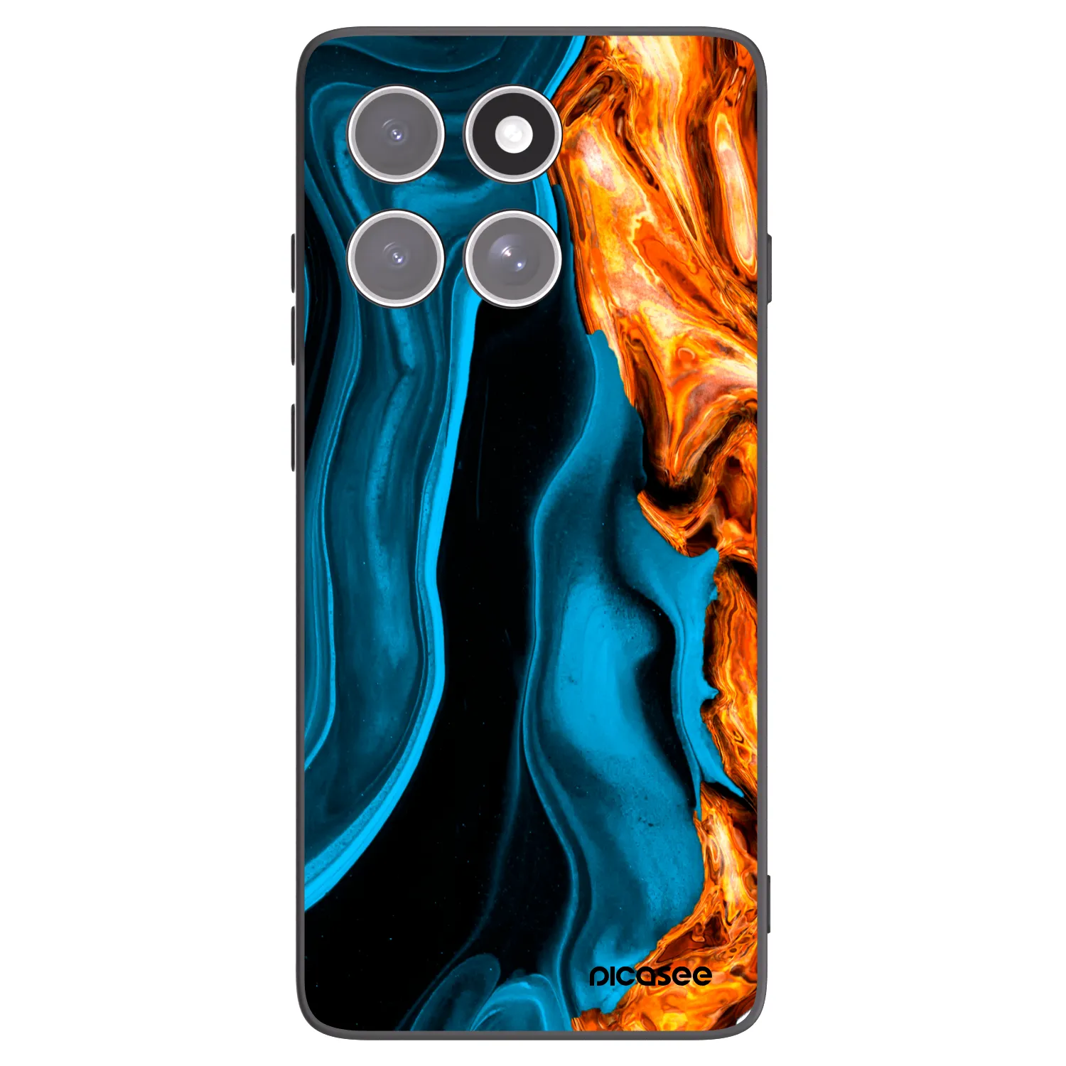 Picasee Motorola Edge 60 Fusion Hülle - Schwarzes Silikon - Gold blue