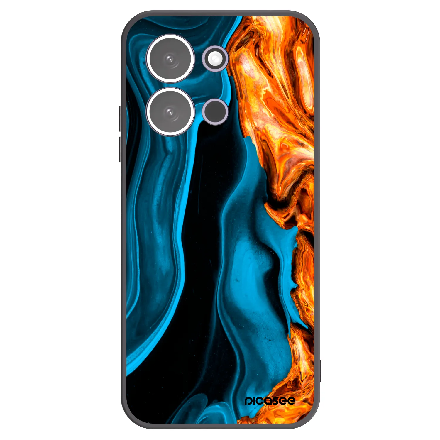 Picasee Xiaomi Redmi 15C 5G Hülle - Schwarzes Silikon - Gold blue