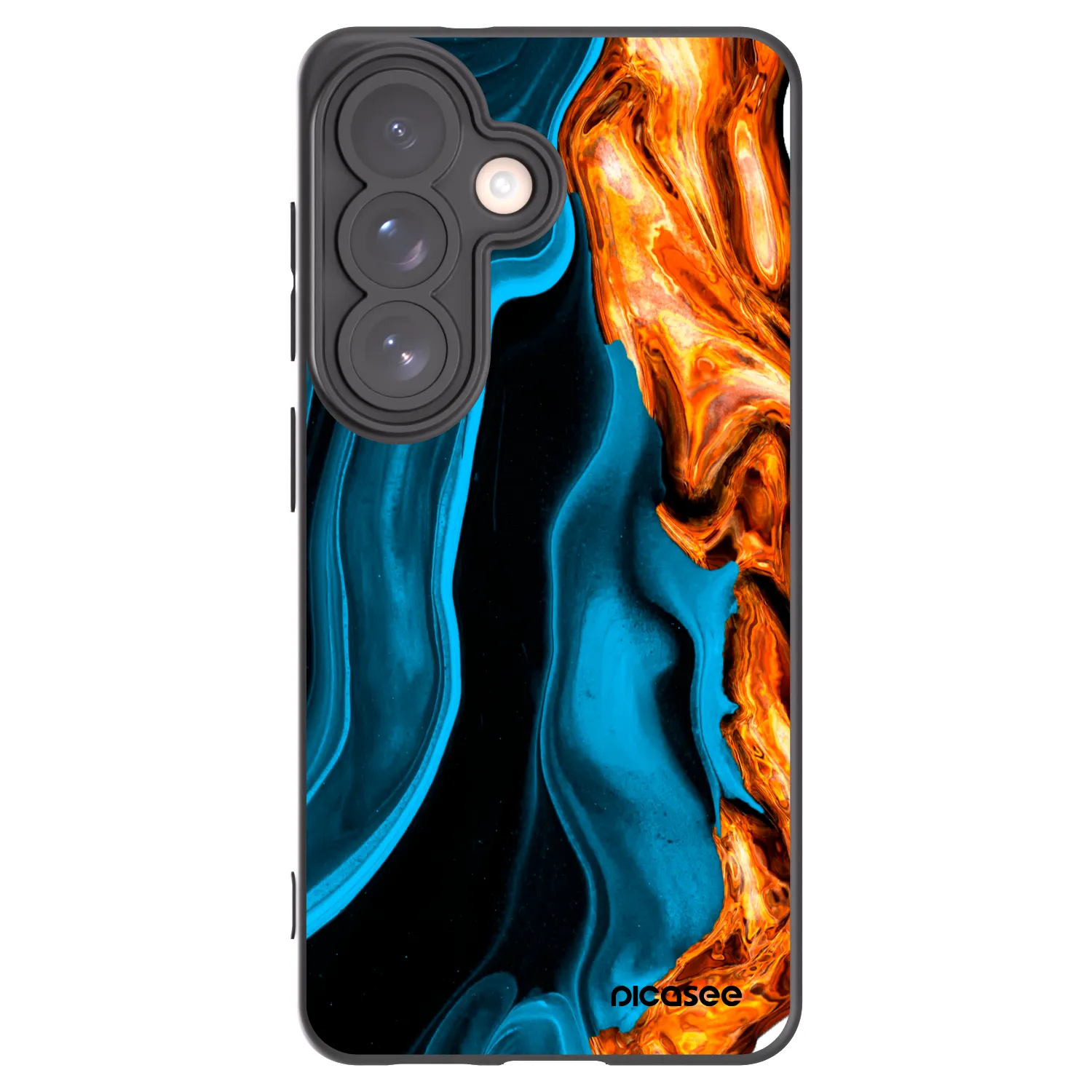 Picasee Samsung Galaxy S26 Hülle - Schwarzes Silikon - Gold blue