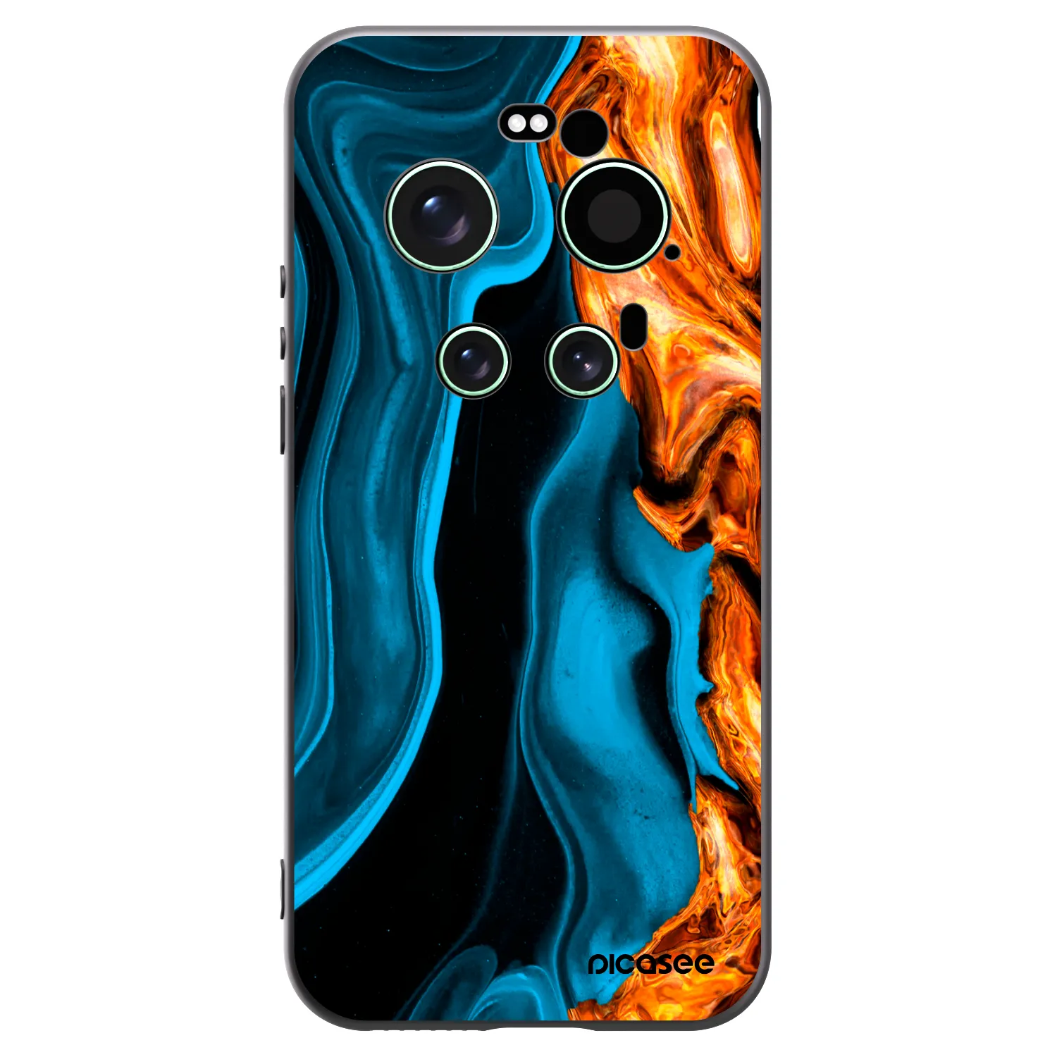 Picasee Xiaomi 17 Ultra Hülle - Schwarzes Silikon - Gold blue