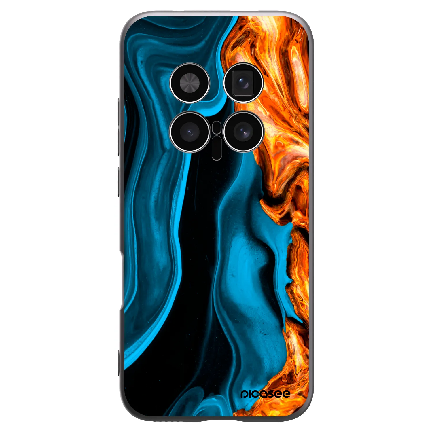 Picasee Honor Magic8 Pro 5G Hülle - Schwarzes Silikon - Gold blue