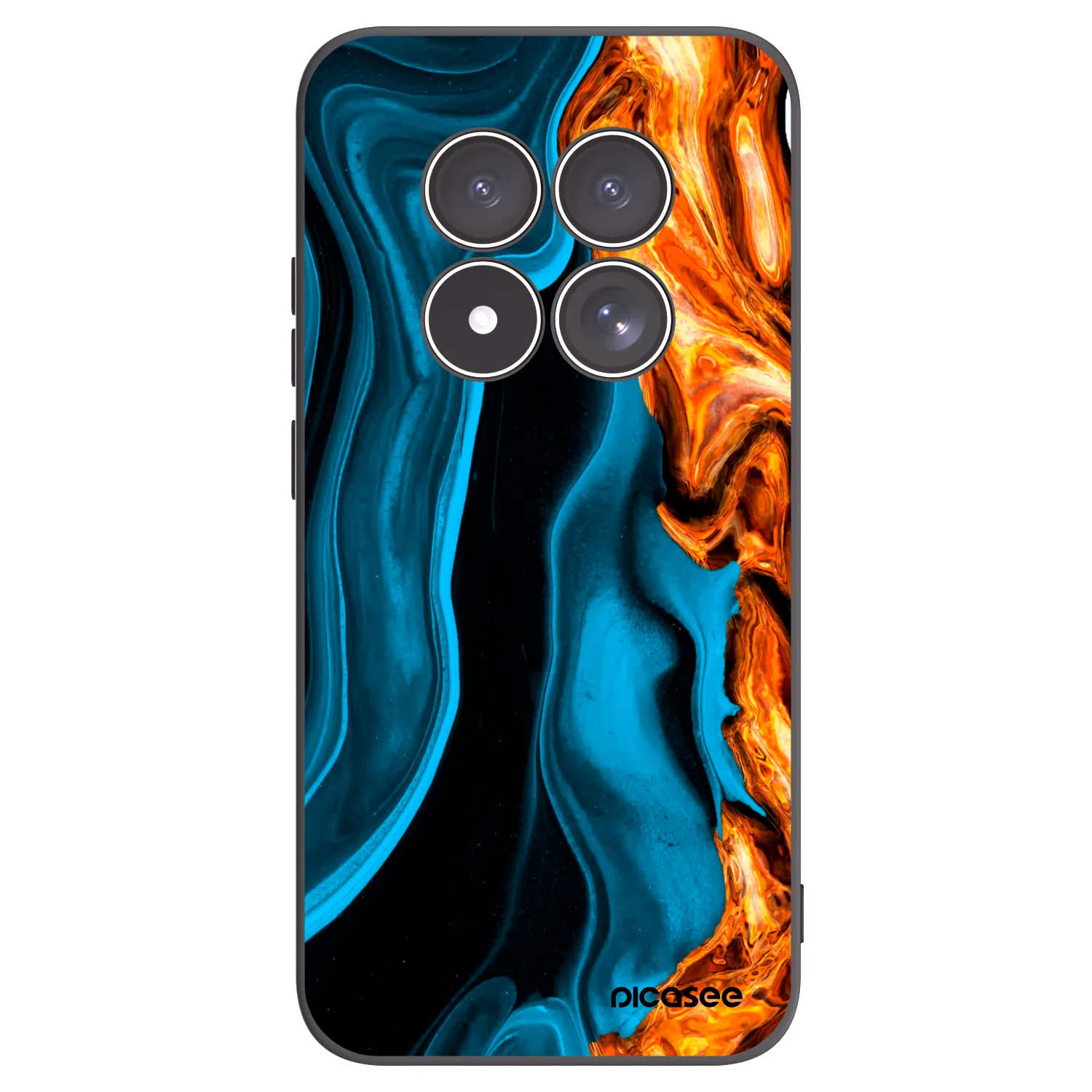 Picasee Xiaomi Redmi Note 15 Pro 5G Hülle - Schwarzes Silikon - Gold blue