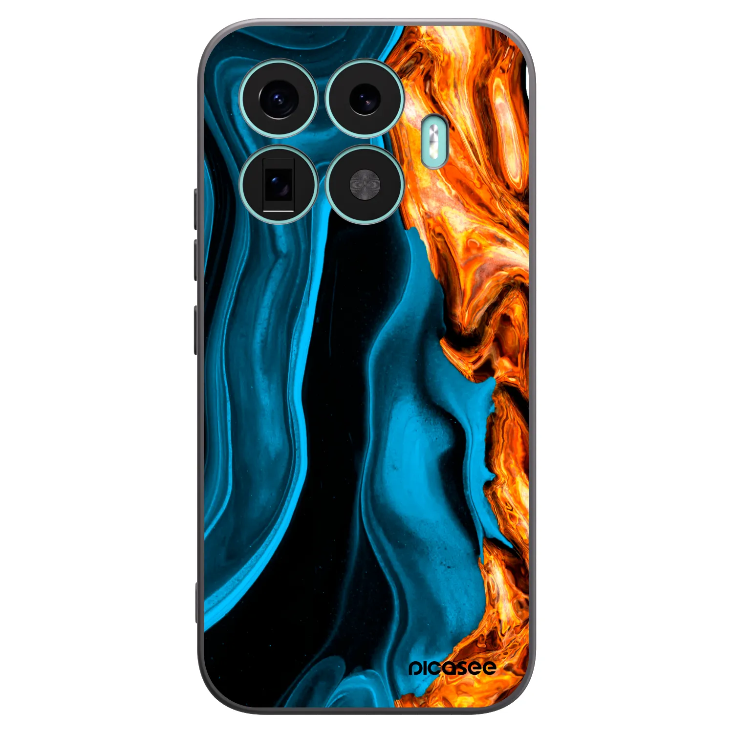 Picasee Xiaomi 17T Hülle - Schwarzes Silikon - Gold blue