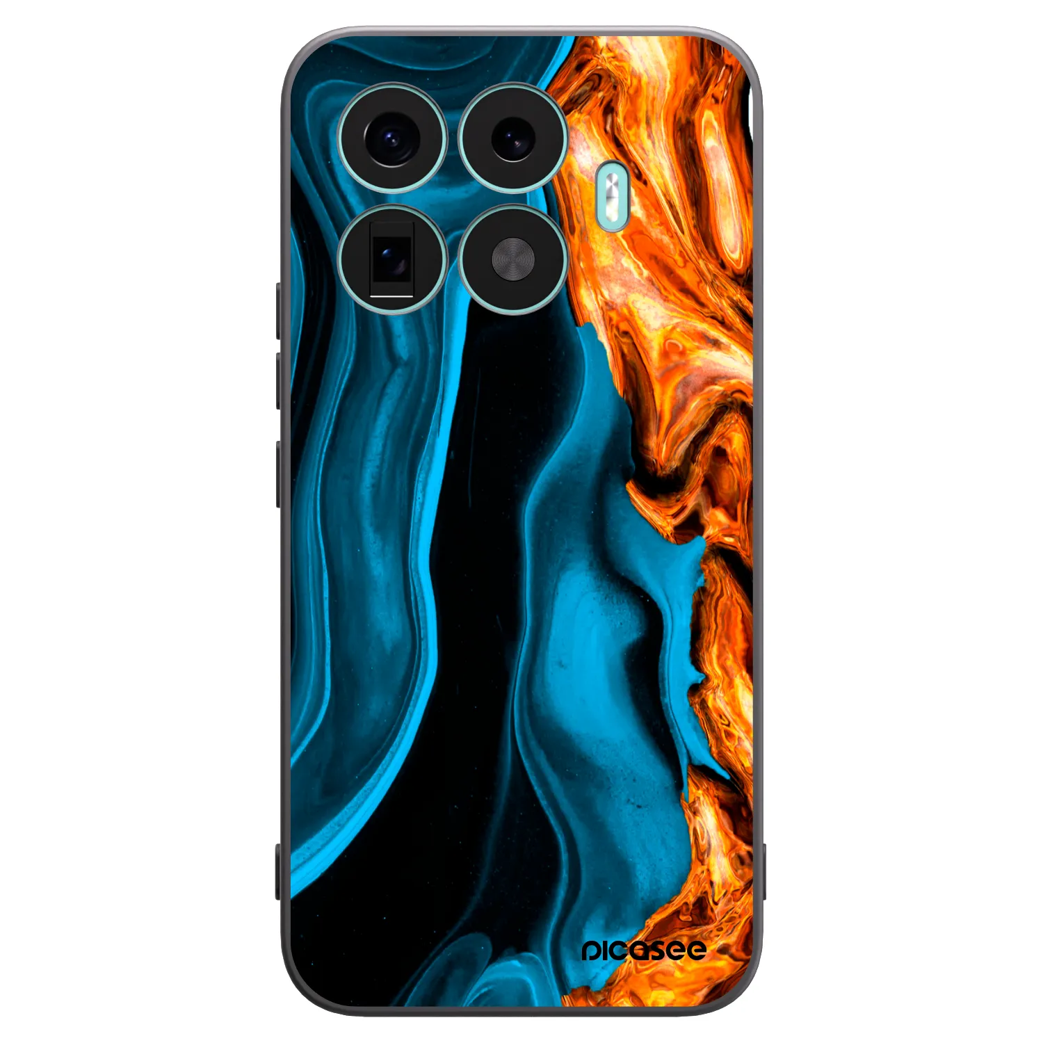 Picasee Xiaomi 17T Pro Hülle - Schwarzes Silikon - Gold blue