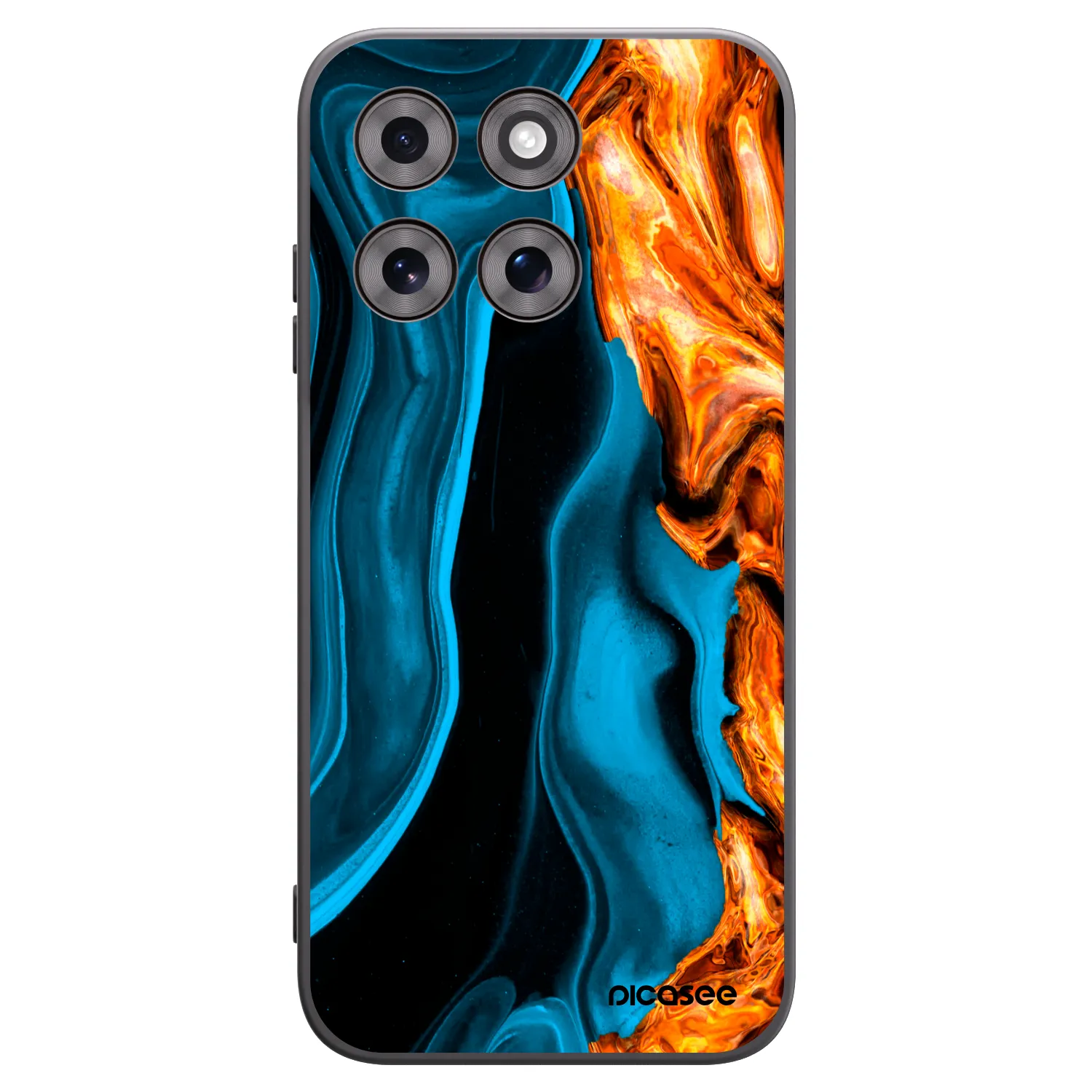 Picasee Motorola Moto G77 Hülle - Schwarzes Silikon - Gold blue