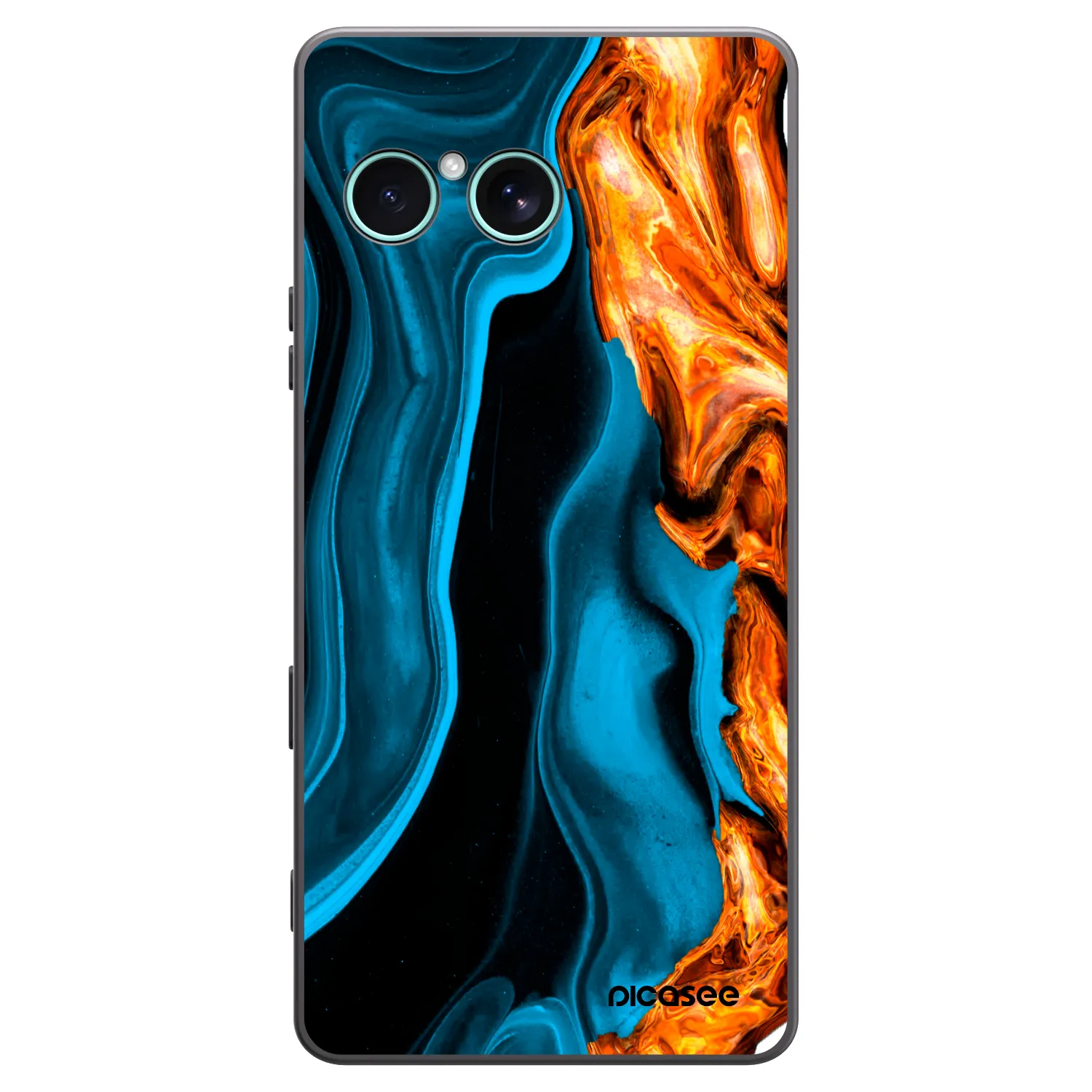 Picasee Sony Xperia 10 VII Hülle - Schwarzes Silikon - Gold blue