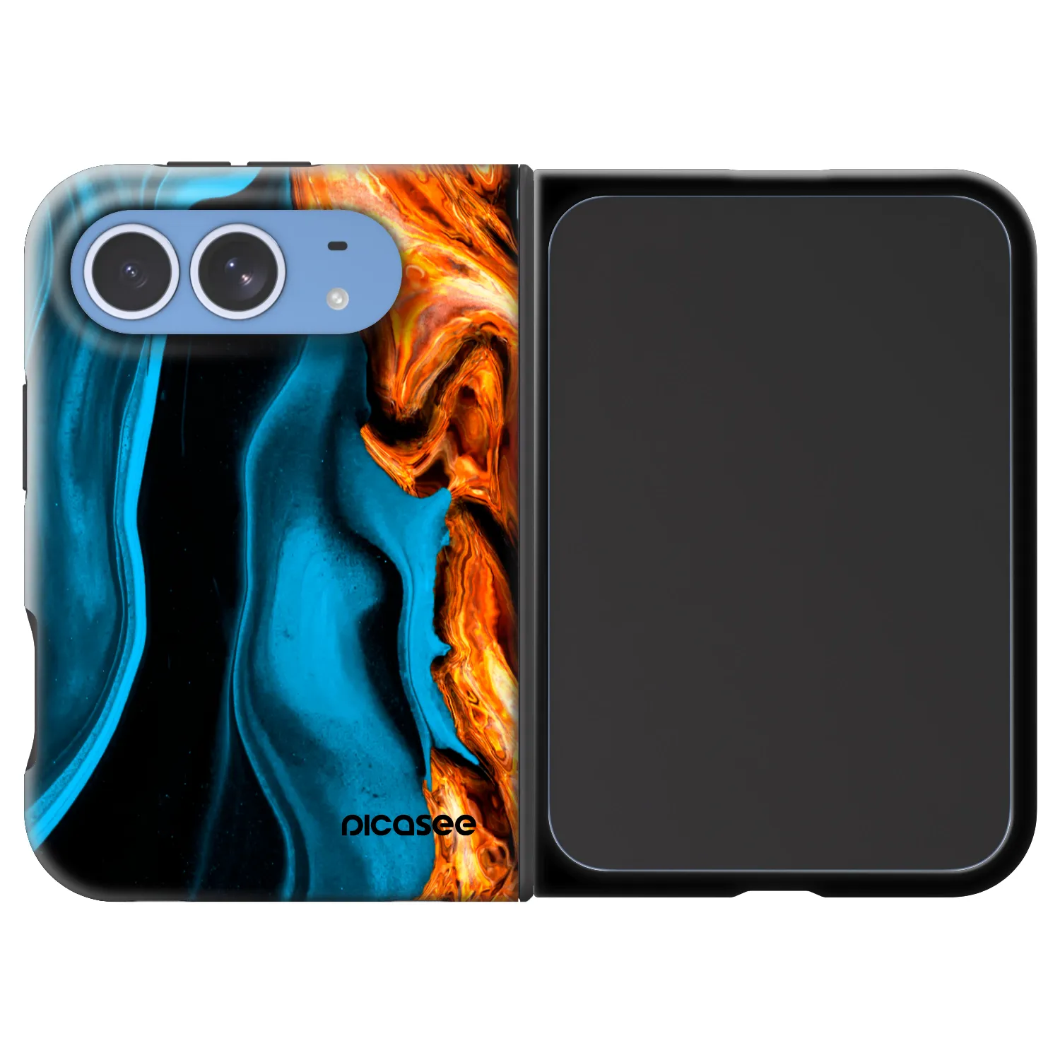 Picasee Fashion Case MagSafe für Apple iPhone Duo - Gold blue