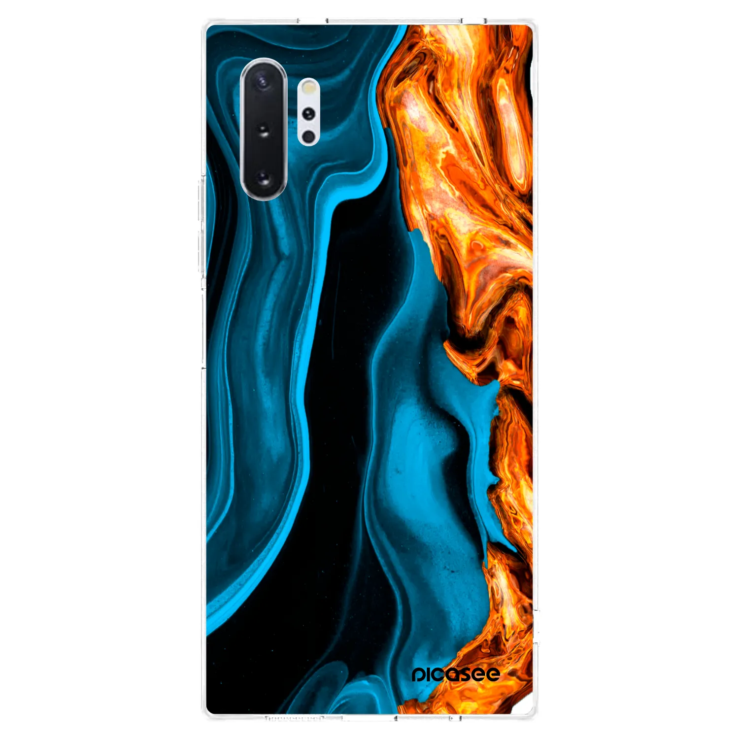 Picasee Samsung Galaxy Note 10+ N975F Hülle - Transparentes Silikon - Gold blue