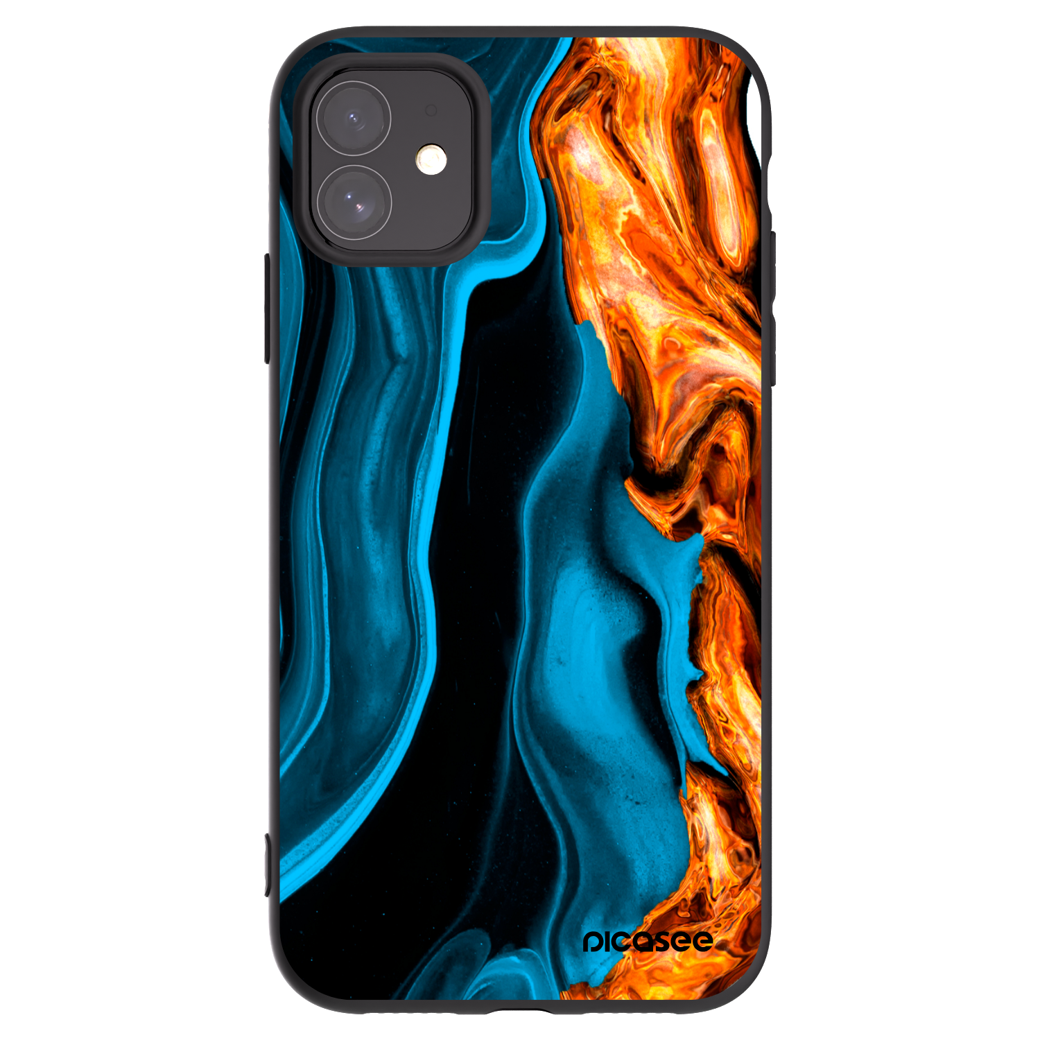 Picasee Apple iPhone 11 Hülle - Schwarzes Silikon - Gold blue