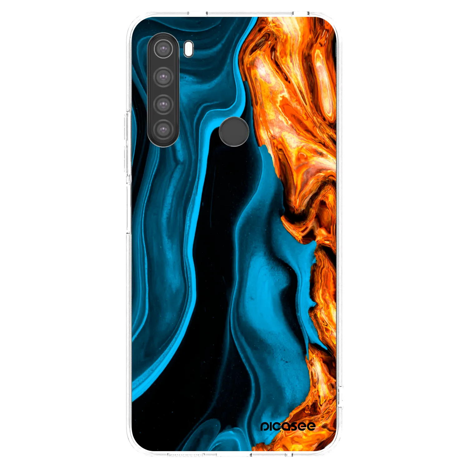 Picasee Xiaomi Redmi Note 8 Hülle - Transparentes Silikon - Gold blue