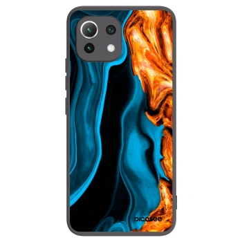 Picasee Xiaomi Mi 11 Lite Hülle - Schwarzes Silikon - Gold blue