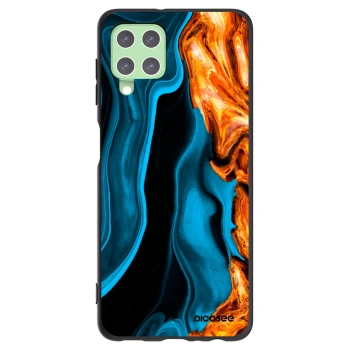Picasee Samsung Galaxy A22 A225F 4G Hülle - Schwarzes Silikon - Gold blue