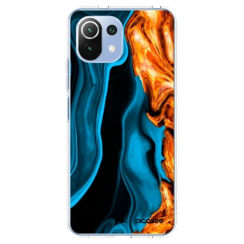 Picasee Xiaomi 11 Lite 5G NE Hülle - Transparentes Silikon - Gold blue