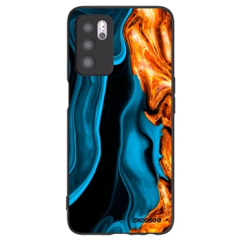 Picasee OPPO A16 Hülle - Schwarzes Silikon - Gold blue