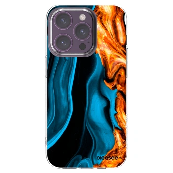 Picasee Apple iPhone 14 Pro Hülle - Transparentes Silikon - Gold blue