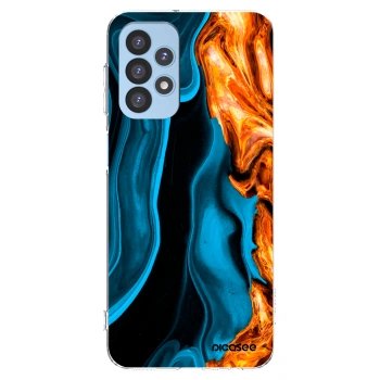 Picasee Samsung Galaxy A23 A235F 4G Hülle - Transparentes Silikon - Gold blue