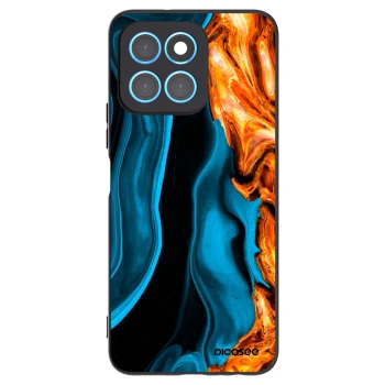 Picasee Honor X8 5G Hülle - Schwarzes Silikon - Gold blue