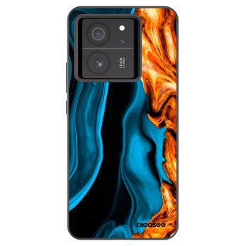 Picasee Xiaomi 13T Hülle - Schwarzes Silikon - Gold blue