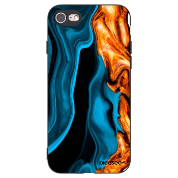 Picasee Apple iPhone 7 Hülle - Schwarzes Silikon - Gold blue