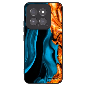 Picasee Xiaomi 14 Hülle - Schwarzes Silikon - Gold blue