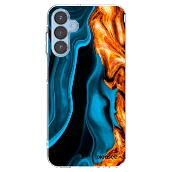 Picasee Samsung Galaxy A15 A156B 5G Hülle - Transparentes Silikon - Gold blue