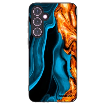 Picasee Samsung Galaxy A35 5G A356B Hülle - Schwarzes Silikon - Gold blue