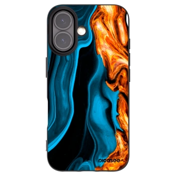 Picasee Apple iPhone 16 Hülle - Schwarzes Silikon - Gold blue