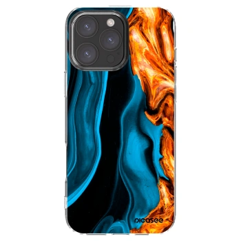 Picasee Apple iPhone 16 Pro Max Hülle - Transparentes Silikon - Gold blue