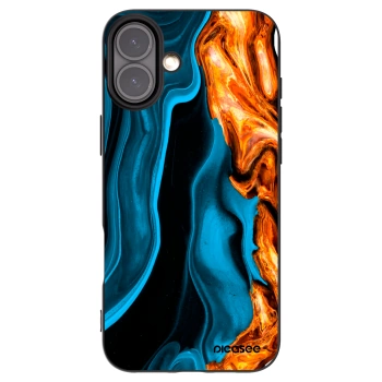 Picasee Apple iPhone 16 Plus Hülle - Schwarzes Silikon - Gold blue