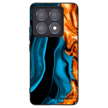 Picasee Xiaomi 14T Pro Hülle - Schwarzes Silikon - Gold blue