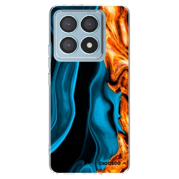 Picasee Xiaomi 14T Pro Hülle - Transparentes Silikon - Gold blue