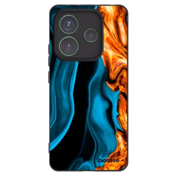Picasee Xiaomi Redmi Note 14 5G Hülle - Schwarzes Silikon - Gold blue