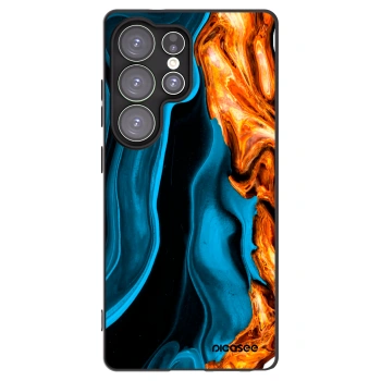 Picasee Samsung Galaxy S25 Ultra 5G Hülle - Schwarzes Silikon - Gold blue
