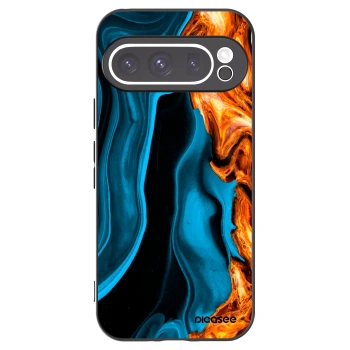 Picasee Google Pixel 9 Pro Hülle - Schwarzes Silikon - Gold blue