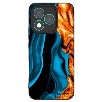 Picasee Honor 400 Lite 5G Hülle - Schwarzes Silikon - Gold blue