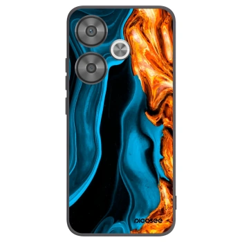 Picasee Xiaomi Poco F6 Hülle - Schwarzes Silikon - Gold blue