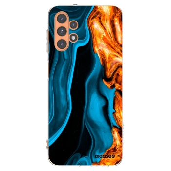 Picasee Samsung Galaxy A13 5G Hülle - Transparentes Silikon - Gold blue