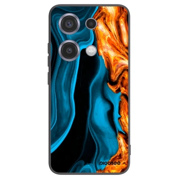 Picasee Xiaomi Redmi Note 14S Hülle - Schwarzes Silikon - Gold blue