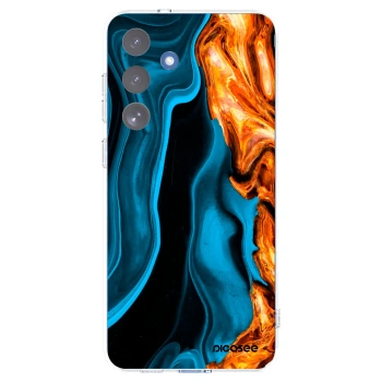 Picasee Samsung Galaxy S25 FE 5G Hülle - Transparentes Silikon - Gold blue