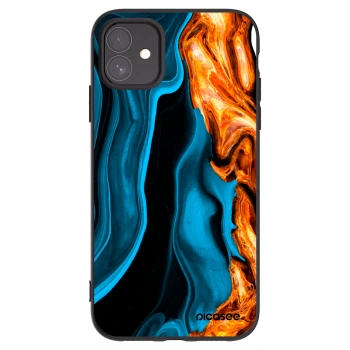 Picasee Apple iPhone 11 Hülle - Schwarzes Silikon - Gold blue