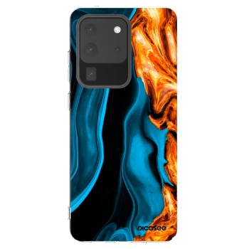 Picasee Samsung Galaxy S20 Ultra 5G G988F Hülle - Transparentes Silikon - Gold blue