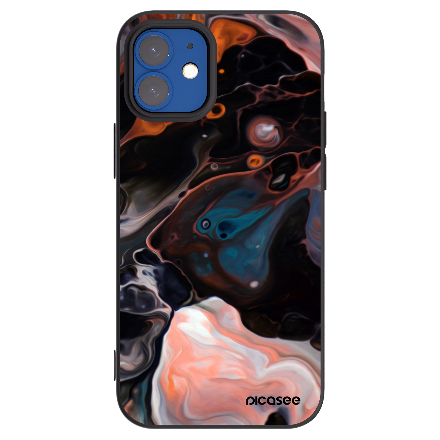 Picasee Apple iPhone 12 mini Hülle - Schwarzes Silikon - Cream